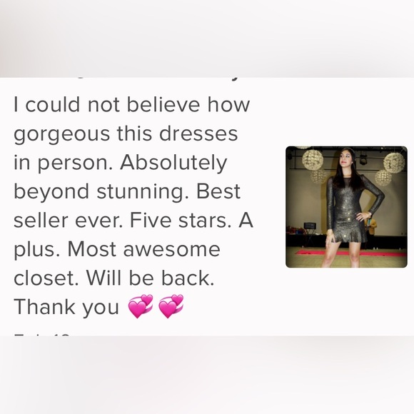 👑Black & Gold Shimmer Party Dress - Med (Clearance) - Picture 5 of 5